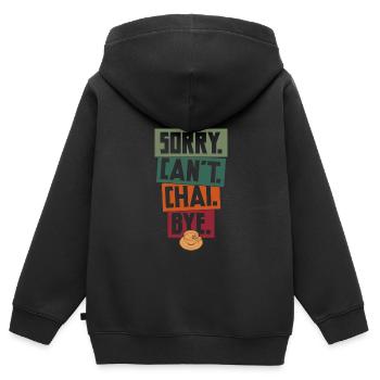 Chai - Sweat Premium à capuche zippé enfant bio - noir - Dos - AI Model Kid Male (0cm)