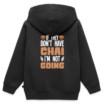 Chai - Sweat Premium à capuche zippé enfant bio - noir - Dos - AI Model Kid Male (0cm)