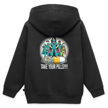 Altenpflegerin - Kinder Premium Organic Zip Hoodie - Schwarz - Hinten - AI Model Kid Male (0cm)