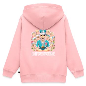 Altenpflegerin - Kinder Premium Organic Zip Hoodie - Rosa - Hinten - AI Model Kid Female (0cm)