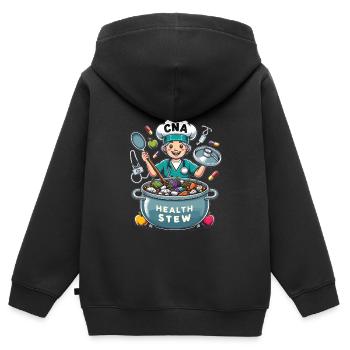Altenpflegerin - Kinder Premium Organic Zip Hoodie - Schwarz - Hinten - AI Model Kid Male (0cm)