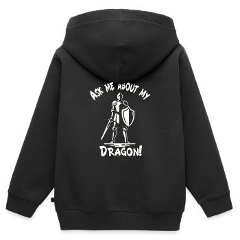 Marché médiéval - Sweat Premium à capuche zippé enfant bio - noir - Dos - AI Model Kid Male (0cm)