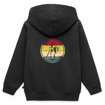 Marché médiéval - Sweat Premium à capuche zippé enfant bio - noir - Dos - AI Model Kid Male (0cm)