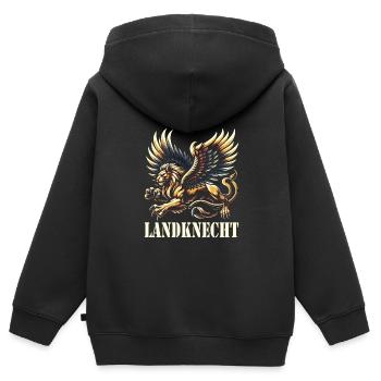 Marché médiéval - Sweat Premium à capuche zippé enfant bio - noir - Dos - AI Model Kid Male (0cm)