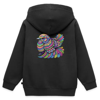 Hippie Festival - Kinder Premium Organic Zip Hoodie - Schwarz - Hinten - AI Model Kid Male (0cm)