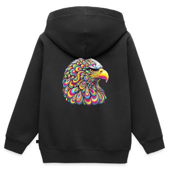 Hippie Festival - Kinder Premium Organic Zip Hoodie - Schwarz - Hinten - AI Model Kid Male (0cm)