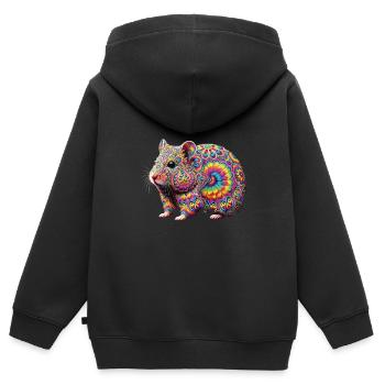 Hippie Festival - Kinder Premium Organic Zip Hoodie - Schwarz - Hinten - AI Model Kid Male (0cm)