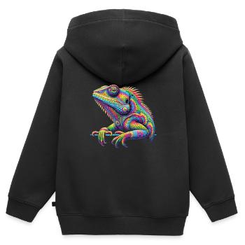 Hippie Festival - Kinder Premium Organic Zip Hoodie - Schwarz - Hinten - AI Model Kid Male (0cm)