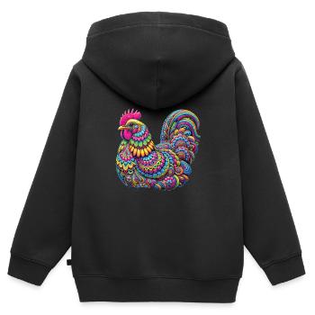 Hippie Festival - Kinder Premium Organic Zip Hoodie - Schwarz - Hinten - AI Model Kid Male (0cm)