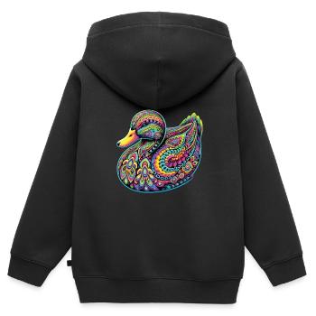 Hippie Festival - Kinder Premium Organic Zip Hoodie - Schwarz - Hinten - AI Model Kid Male (0cm)