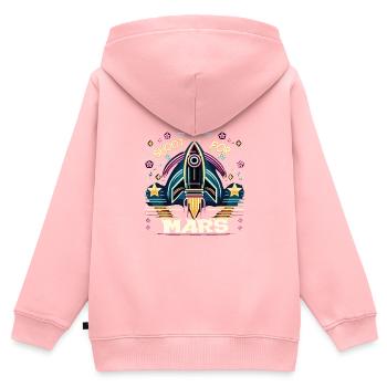 Rocket - Kids Premium Organic Zip-up Hoodie - rose - Back - AI Model Kid Female (0cm)