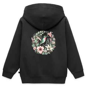 Exotisch - Kinder Premium Organic Zip Hoodie - Schwarz - Hinten - AI Model Kid Male (0cm)