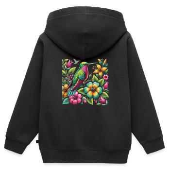 Exotic - Kids Premium Organic Zip-up Hoodie - black - Back - AI Model Kid Male (0cm)