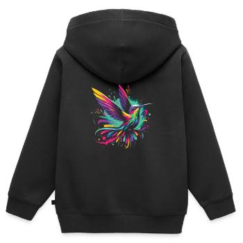 Exotique - Sweat Premium à capuche zippé enfant bio - noir - Dos - AI Model Kid Male (0cm)