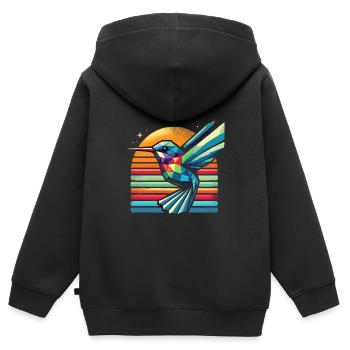 Exotisch - Kinder Premium Organic Zip Hoodie - Schwarz - Hinten - AI Model Kid Male (0cm)