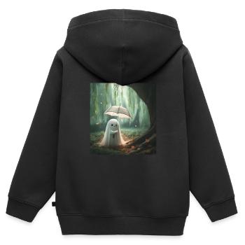 Märchen - Kinder Premium Organic Zip Hoodie - Schwarz - Hinten - AI Model Kid Male (0cm)