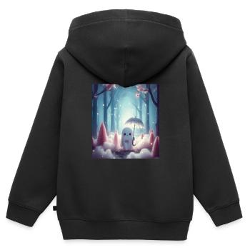 Märchen - Kinder Premium Organic Zip Hoodie - Schwarz - Hinten - AI Model Kid Male (0cm)