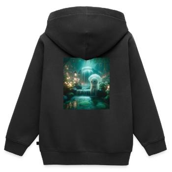 Conte - Sweat Premium à capuche zippé enfant bio - noir - Dos - AI Model Kid Male (0cm)
