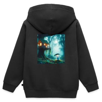 Märchen - Kinder Premium Organic Zip Hoodie - Schwarz - Hinten - AI Model Kid Male (0cm)