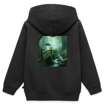 Märchen - Kinder Premium Organic Zip Hoodie - Schwarz - Hinten - AI Model Kid Male (0cm)