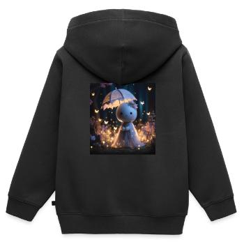 Märchen - Kinder Premium Organic Zip Hoodie - Schwarz - Hinten - AI Model Kid Male (0cm)