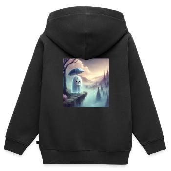 Märchen - Kinder Premium Organic Zip Hoodie - Schwarz - Hinten - AI Model Kid Male (0cm)