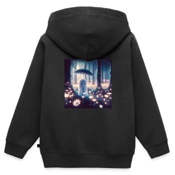 Märchen - Kinder Premium Organic Zip Hoodie - Schwarz - Hinten - AI Model Kid Male (0cm)