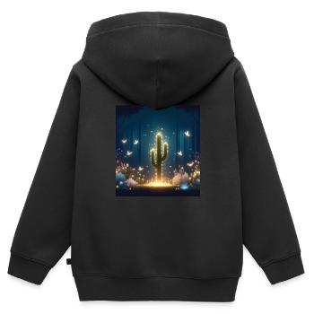 Märchen - Kinder Premium Organic Zip Hoodie - Schwarz - Hinten - AI Model Kid Male (0cm)