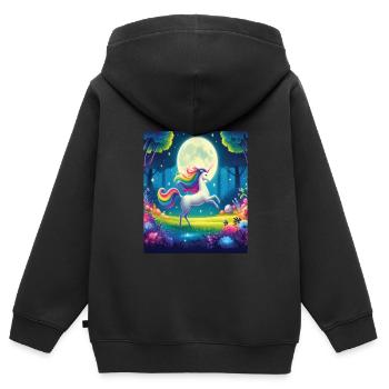 Märchen - Kinder Premium Organic Zip Hoodie - Schwarz - Hinten - AI Model Kid Male (0cm)