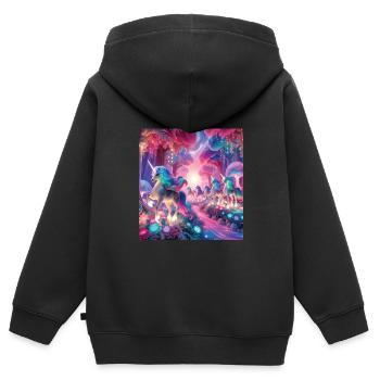 Märchen - Kinder Premium Organic Zip Hoodie - Schwarz - Hinten - AI Model Kid Male (0cm)