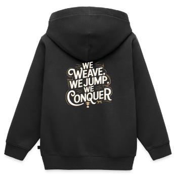 Agilité - Sweat Premium à capuche zippé enfant bio - noir - Dos - AI Model Kid Male (0cm)
