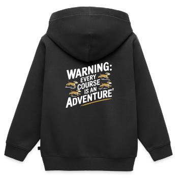 Agilité - Sweat Premium à capuche zippé enfant bio - noir - Dos - AI Model Kid Male (0cm)