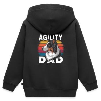 Agilité - Sweat Premium à capuche zippé enfant bio - noir - Dos - AI Model Kid Male (0cm)
