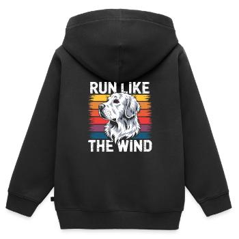 Agilité - Sweat Premium à capuche zippé enfant bio - noir - Dos - AI Model Kid Male (0cm)