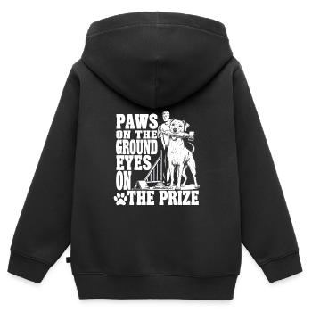 Agilité - Sweat Premium à capuche zippé enfant bio - noir - Dos - AI Model Kid Male (0cm)