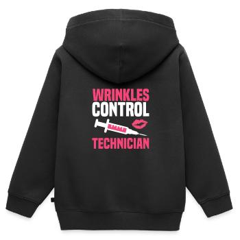 Kosmetikerin - Kinder Premium Organic Zip Hoodie - Schwarz - Hinten - AI Model Kid Male (0cm)