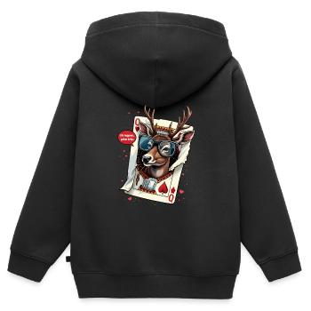 Kartenspiel - Kinder Premium Organic Zip Hoodie - Schwarz - Hinten - AI Model Kid Male (0cm)
