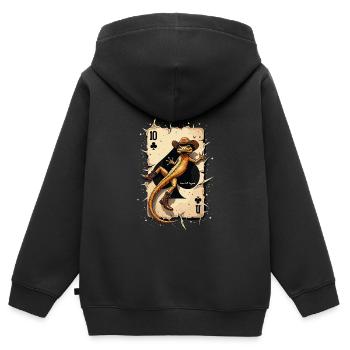 Kartenspiel - Kinder Premium Organic Zip Hoodie - Schwarz - Hinten - AI Model Kid Male (0cm)