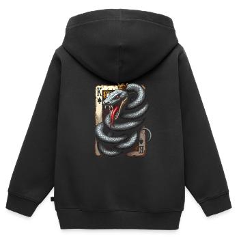 Kartenspiel - Kinder Premium Organic Zip Hoodie - Schwarz - Hinten - AI Model Kid Male (0cm)