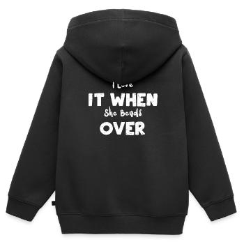 I Love It When She Bends Over - Kids Premium Organic Zip-up Hoodie - black - Back - AI Model Kid Male (0cm)