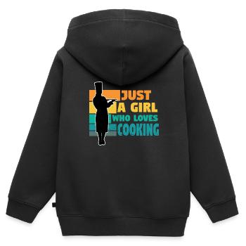 Cuisinier Chef étoilé Gastro Restaurant - Sweat Premium à capuche zippé enfant bio - noir - Dos - AI Model Kid Male (0cm)