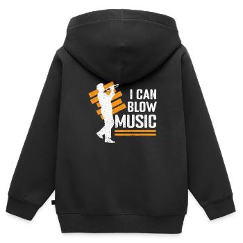 Blasinstrument Saxophon Bariton Euphonium Tuba - Kinder Premium Organic Zip Hoodie - Schwarz - Hinten - AI Model Kid Male (0cm)