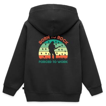Rock Rocker Rockmusik Musiker - Kinder Premium Organic Zip Hoodie - Schwarz - Hinten - AI Model Kid Male (0cm)