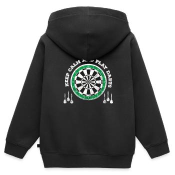 Fléchettes Fléchettes Dartboard Lancer Flèche - Sweat Premium à capuche zippé enfant bio - noir - Dos - AI Model Kid Male (0cm)