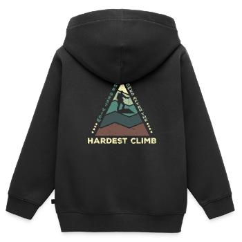 Klettern Kletterer Berge Kletterwand Kletterdad - Kinder Premium Organic Zip Hoodie - Schwarz - Hinten - AI Model Kid Male (0cm)