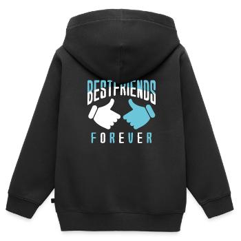 Best Friends Best Buds Best Friend - Kids Premium Organic Zip-up Hoodie - black - Back - AI Model Kid Male (0cm)