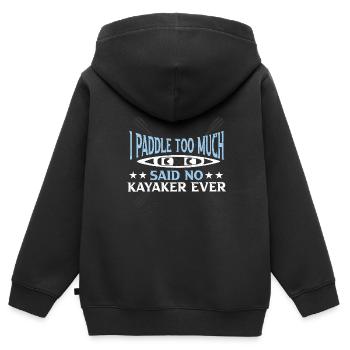 Kajak Boot Kanu Paddelboot Doppelpaddel - Kinder Premium Organic Zip Hoodie - Schwarz - Hinten - AI Model Kid Male (0cm)