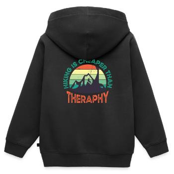 Klettern Kletterer Berge Kletterwand Kletterdad - Kinder Premium Organic Zip Hoodie - Schwarz - Hinten - AI Model Kid Male (0cm)