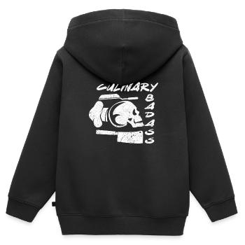 Cuisinier Chef étoilé Gastro Restaurant - Sweat Premium à capuche zippé enfant bio - noir - Dos - AI Model Kid Male (0cm)