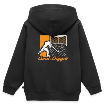 Eishockey Schlittschuhe Puck Hockey Frauen - Kinder Premium Organic Zip Hoodie - Schwarz - Hinten - AI Model Kid Male (0cm)